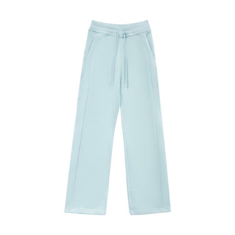 Autumn and winter sweatpants fleece sweater pants women's wide-leg pants loose high-waisted sports straight pants warm and casual