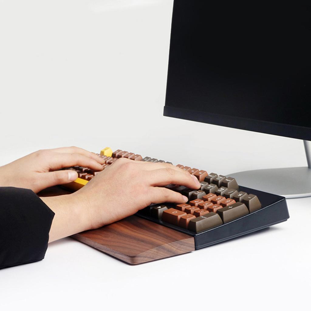 300Mm Solid Walnut Wood Keyboard Wrist Pad Premium Craftsmanship Wrist Fatigue Relief Ergonomic Hand Rest for Desktop Setup