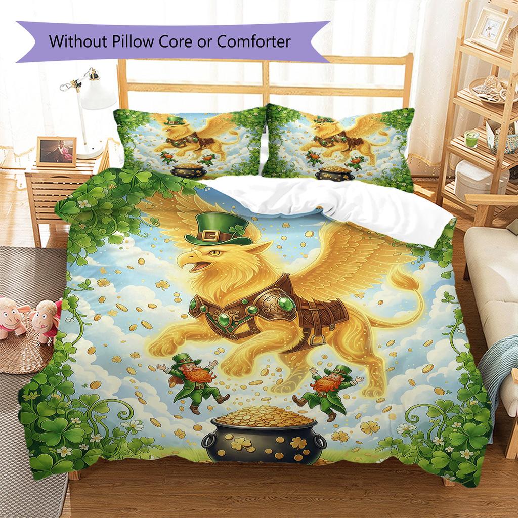 Greenorg Anisms Pattern Bedding Quilt Set Quilt Cover Pillowcase Home Decoration Birthday Gift (1 * Duvet Cover + 2 * Pillowcase, Without Core)