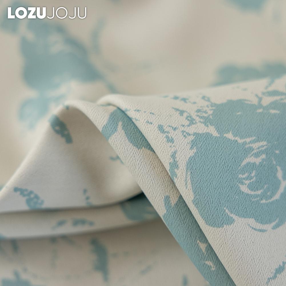 1 Stück 70-80% Verdunkelung Romantischer französischer Rosendruck Gerüschter Bequemer Vorhang für Schlafzimmer Wohnzimmer Wohnkultur LOZUJOJU