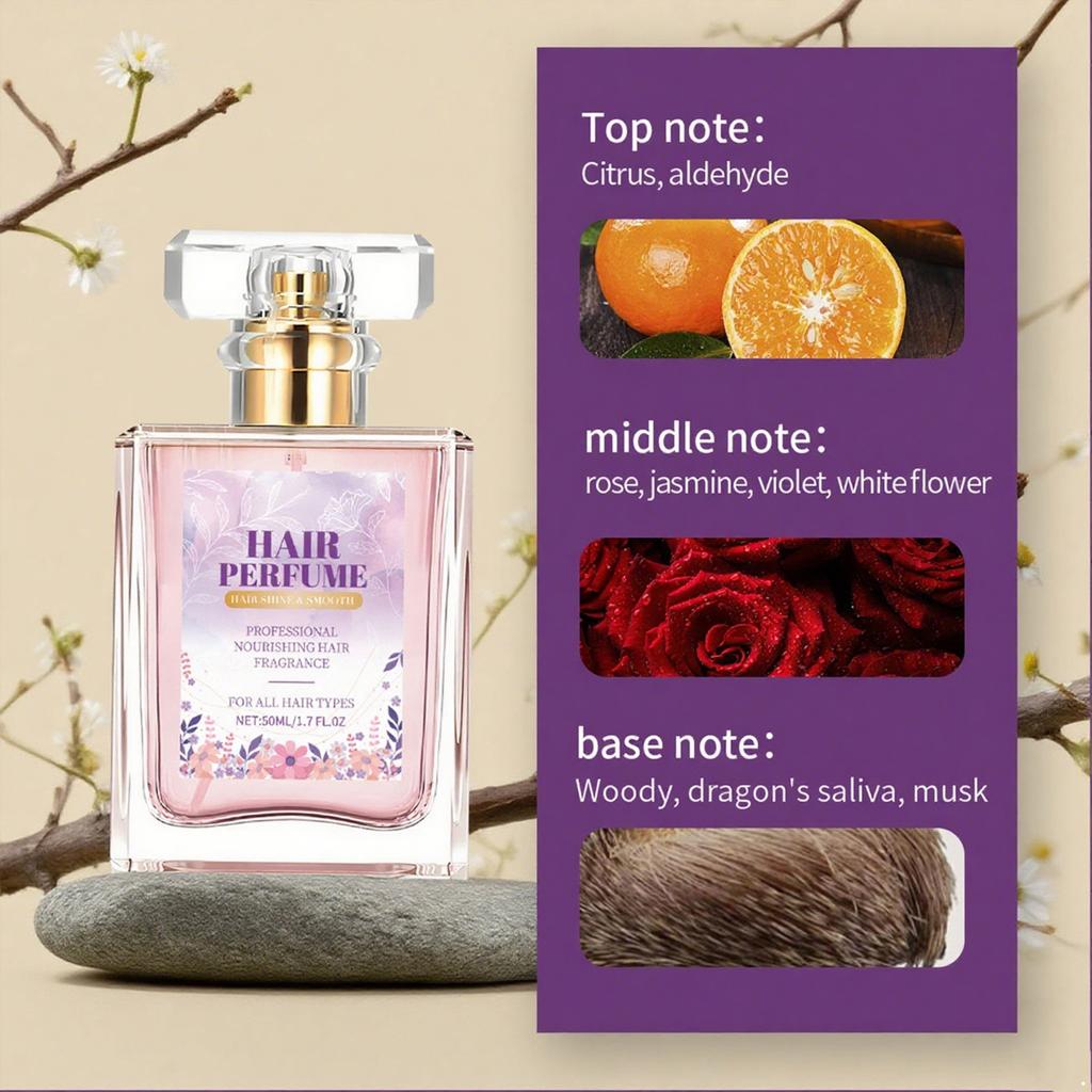 Long Lasting Chamomile Hair Perfume Mist with Floral Scent for Elegant Shine and Fresh Hydration