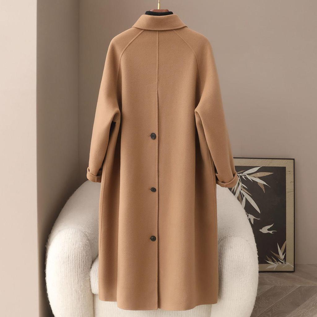 Women's 2026 Double-Faced Cashmere Wool Coat - Spring Long & Loose Style