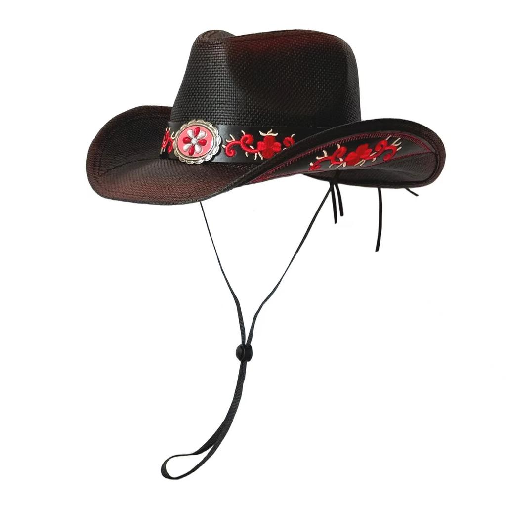 New Embroidery Accessories Straw Cowboy Hat For Women And Men – Western Sun Hat For Country Concert Rodeo And Cowgirl Outfit