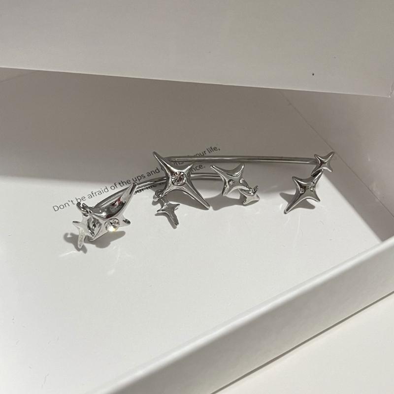 Punk Star Earrings No Piercing rhinestones Star Ear Cuffs Climber Earrings Party Jewelry Ear Clip for Women Girls