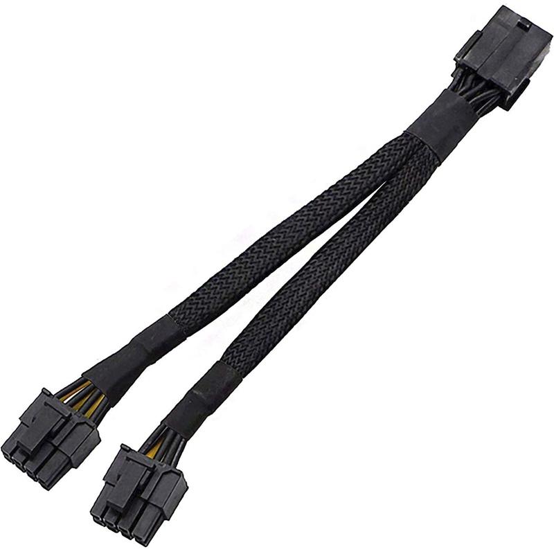 

GPU PCIe 8 Pin (мама) на двойной 2x 8 Pin (6 + 2) Мужской адаптер питания PCI Express, оплетенный Y-образный удлинительный кабель-разветвитель, 20 см