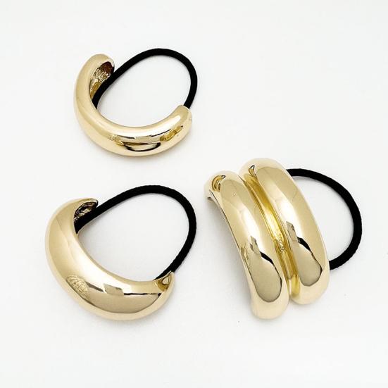 Vintage stil legering konkav hår slips geometrisk design legering dekor elastisk hår ring kvinner hestehale holder hår tilbehør