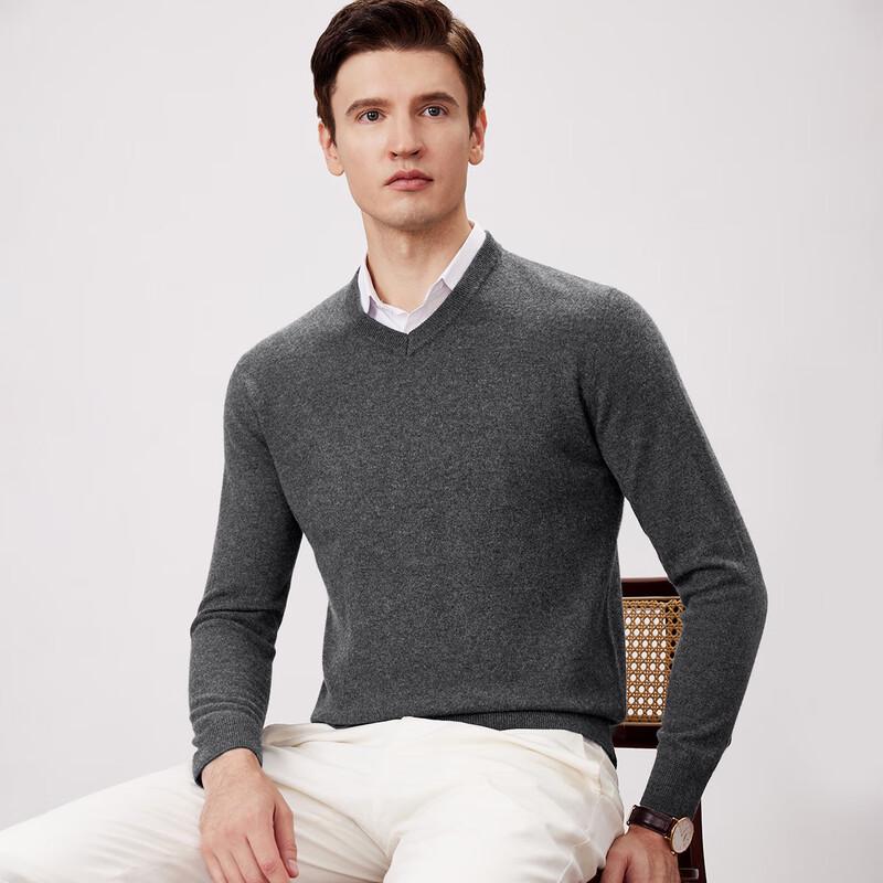 Shanshan Men's V-Neck Wool Blend Sweater