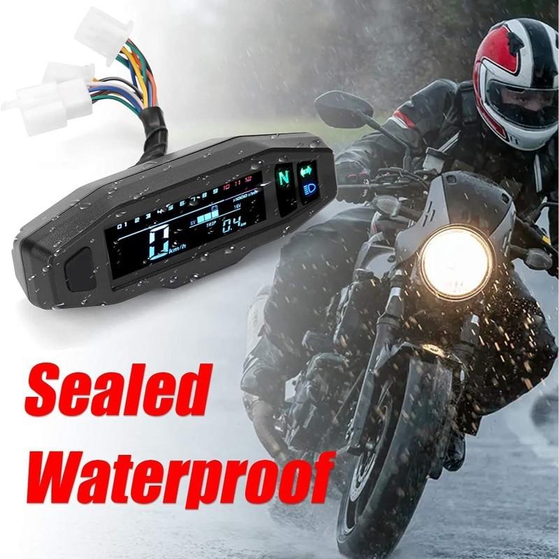Cler LCD Display Universal Motorcycle Digital Speedometer Panel Waterproof, For ATV, Pit Bike, Moped Easy tallation