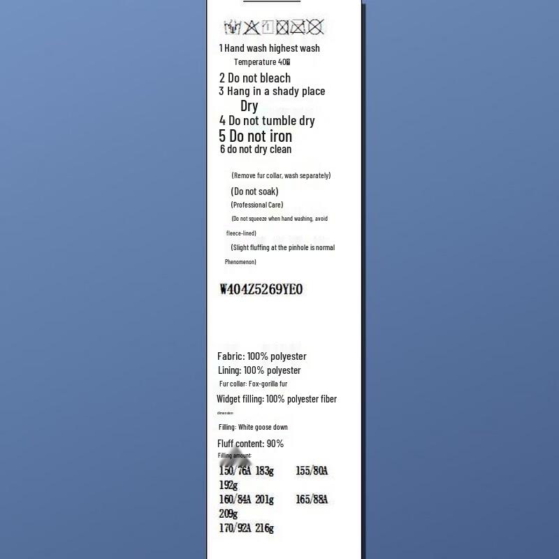 Sancai Women's Long Fox Fur Collar Stand-Collar White Goose Down Jacket