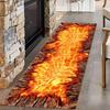 3D Optical Illusions Volcanic Lava Runner Rug Funny Home Decor Magma Flow Rock Platform Carpet Soft Non-Slip Mat for Hallway