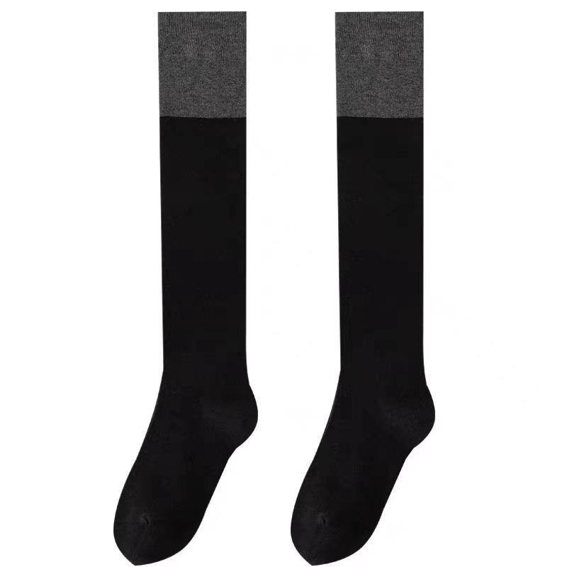 Color Matching Calf Socks Women'S Autumn And Winter Long Knee Socks Japanese Ins Two-Section Contrasting Color Wear Pressure Warm Ins Wind