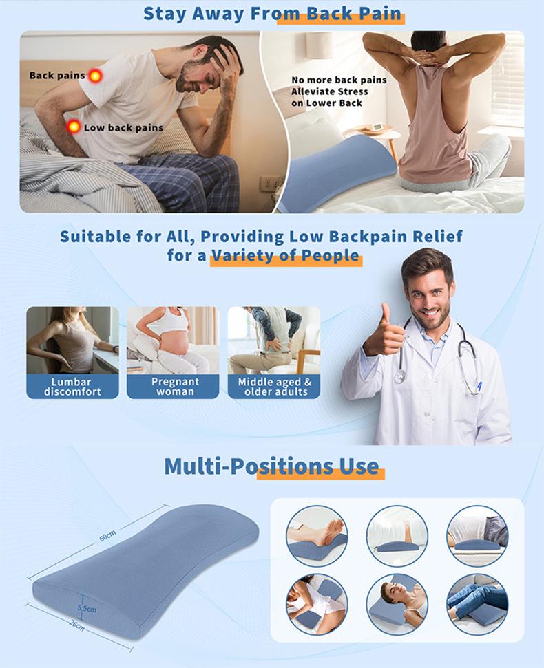 Ergonomic Memory Foam Lumbar Support Pillow