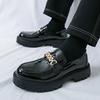 Men Shoes Loafers Fashion Casual Thick Sole Chain Decor Slip On Shoes