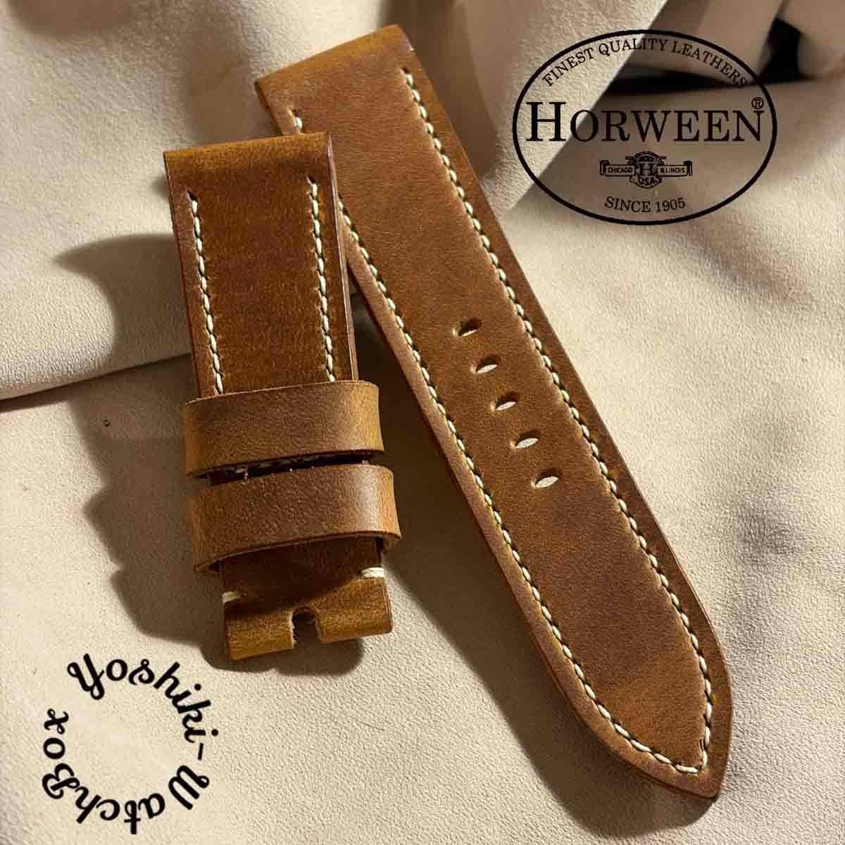 Used hor-277 HORWEEN Mystic / Cinnamon Watch Strap (Lug 24mm - Buckle Width 22mm)