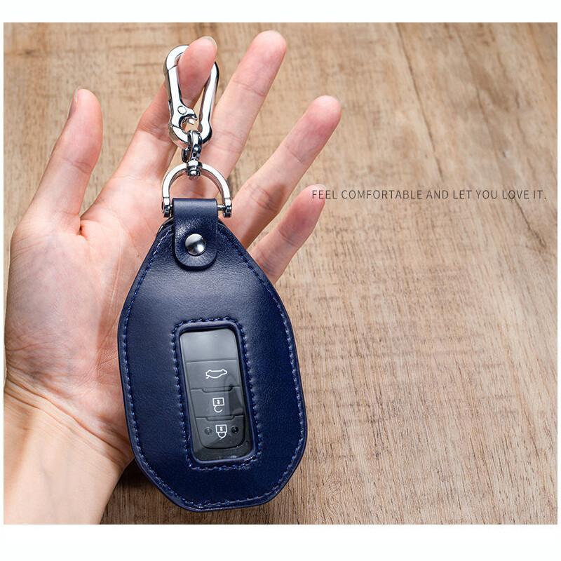 Fashion PU Leather Keyless Entry Car Key Holder Housekeeper Keys Organizer Women Keychain Covers Smart Key Transparent Display Case Bag Pouch