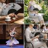 Chinese Style Silk Hand Fan Ink Wash Painting Dance Fan Elegant Retro Fan  Hanfu Cheongsam