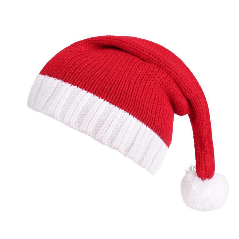 Cross-Border Christmas Parent-Child Knit Beanie - Adult & Child Red Wool Holiday Hat