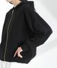 Nano Universe MC Coveross Cool Plating Jersey F (R) Twill-Style Zip-Up Hoodie, Women's, 010, Black, 669-5123309