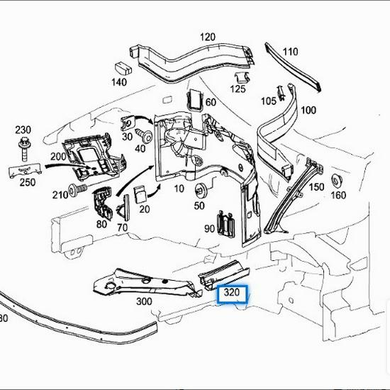 Fender Trim for Mercedes-Benz W204 C200: Part Numbers 2048261124, 2048261224