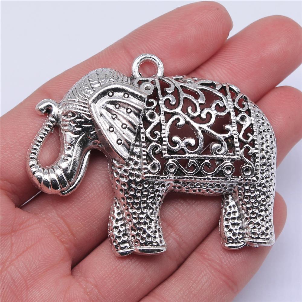 2pcs Charms Big Elephant For Jewelry Making DIY Jewelry Accessories Antique Silver Color Big Elephant Pendant Charms
