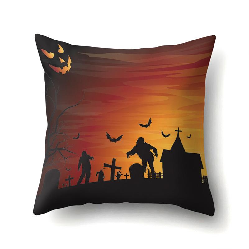 Halloween Pillowcase Car Waist Pillow Pumpkin Sofa Cushion Cover Office Home Living Room Pillowcase