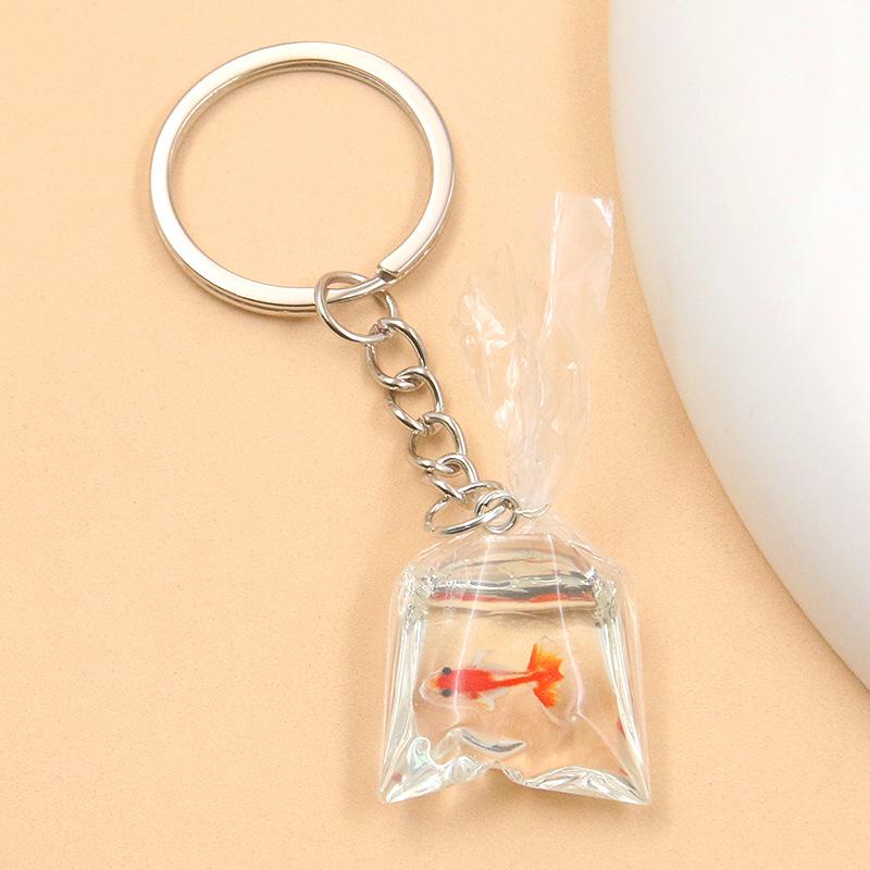 28 Styles 28x90mm DIY Transparent Resin Goldfish & Clownfish Keychain Pendant Ornaments