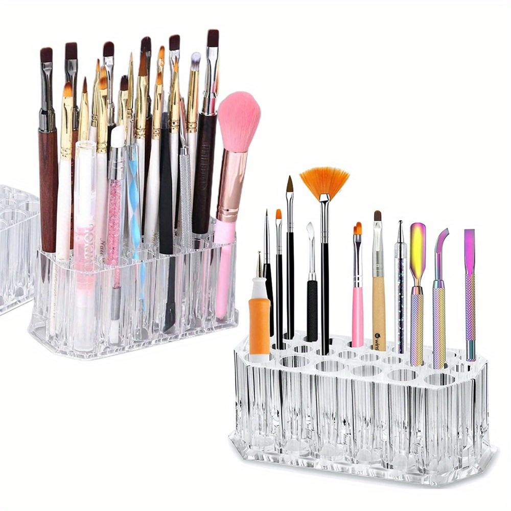 26 Holes Nail Brushes Storage Holder Makeup Brushes Organizer Nail Tools Stand Storage Showing Shelf Pens Display Case