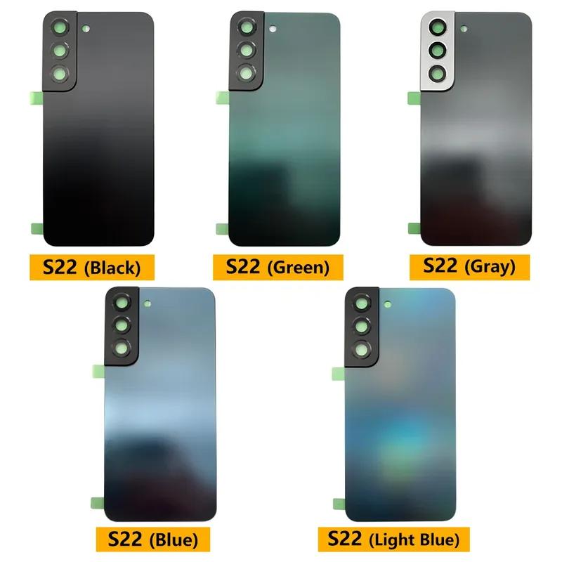 Back Glass Rear Cover For Samsung S22 / S22 Plus Battery Housing Battery back cover STICKER Adhesive With Camera Lens