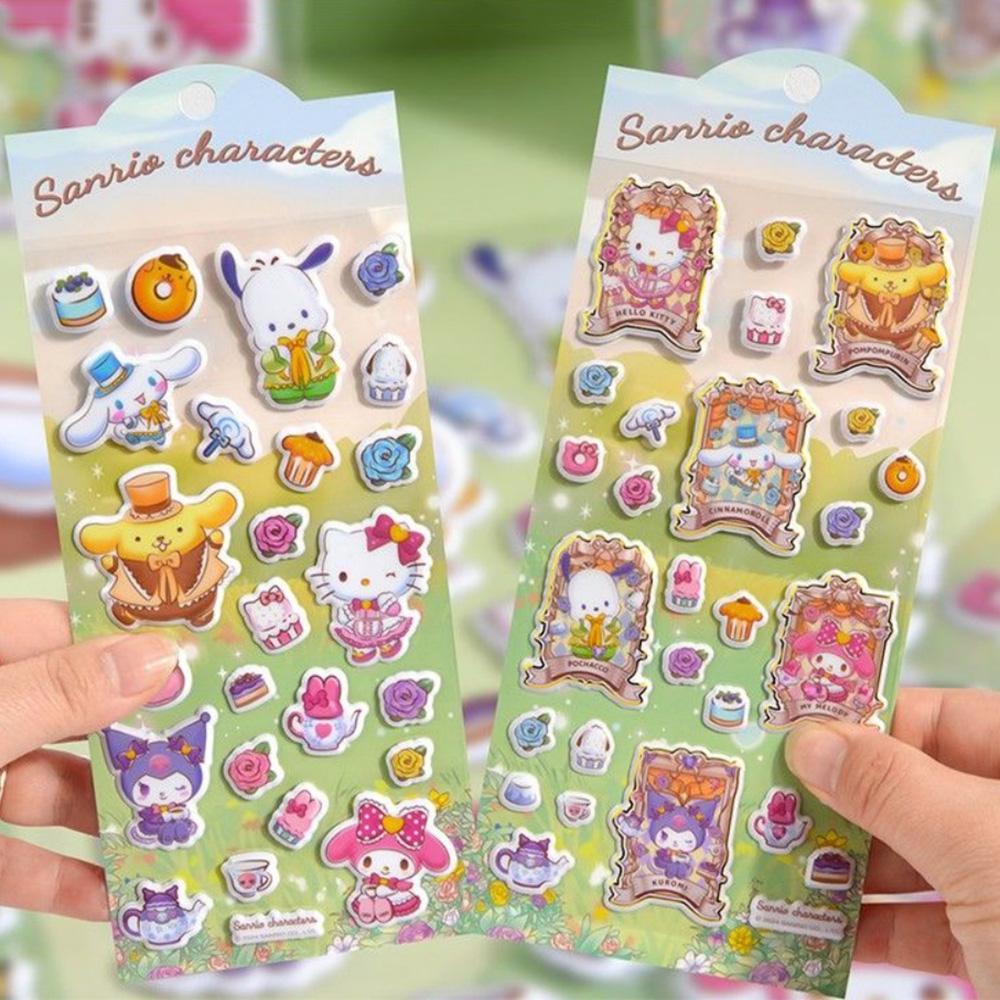 Genuine Sanrio Foam Stickers Cartoon Kuromi Pochacco Melody Scrapbook Phone Water Mug Planner Decor Decal Girl Gifts