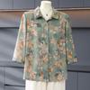 Chemise florale à manches sept-points coupe ample pour femme