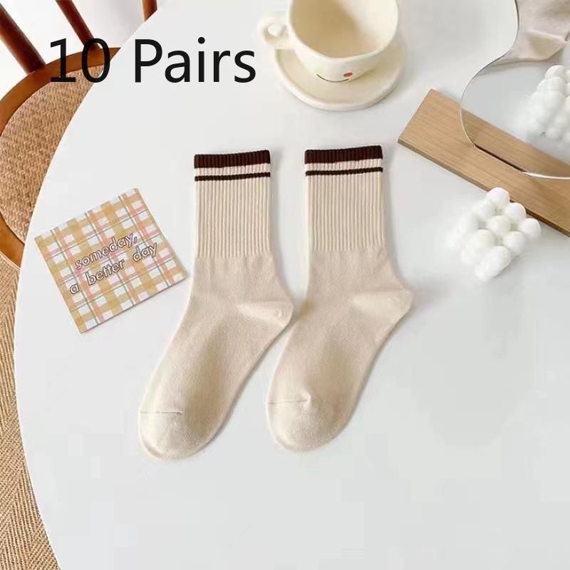 10 Paar Damen Herbstmode Neuer Stil Freizeit In der Tube Frotteesocken