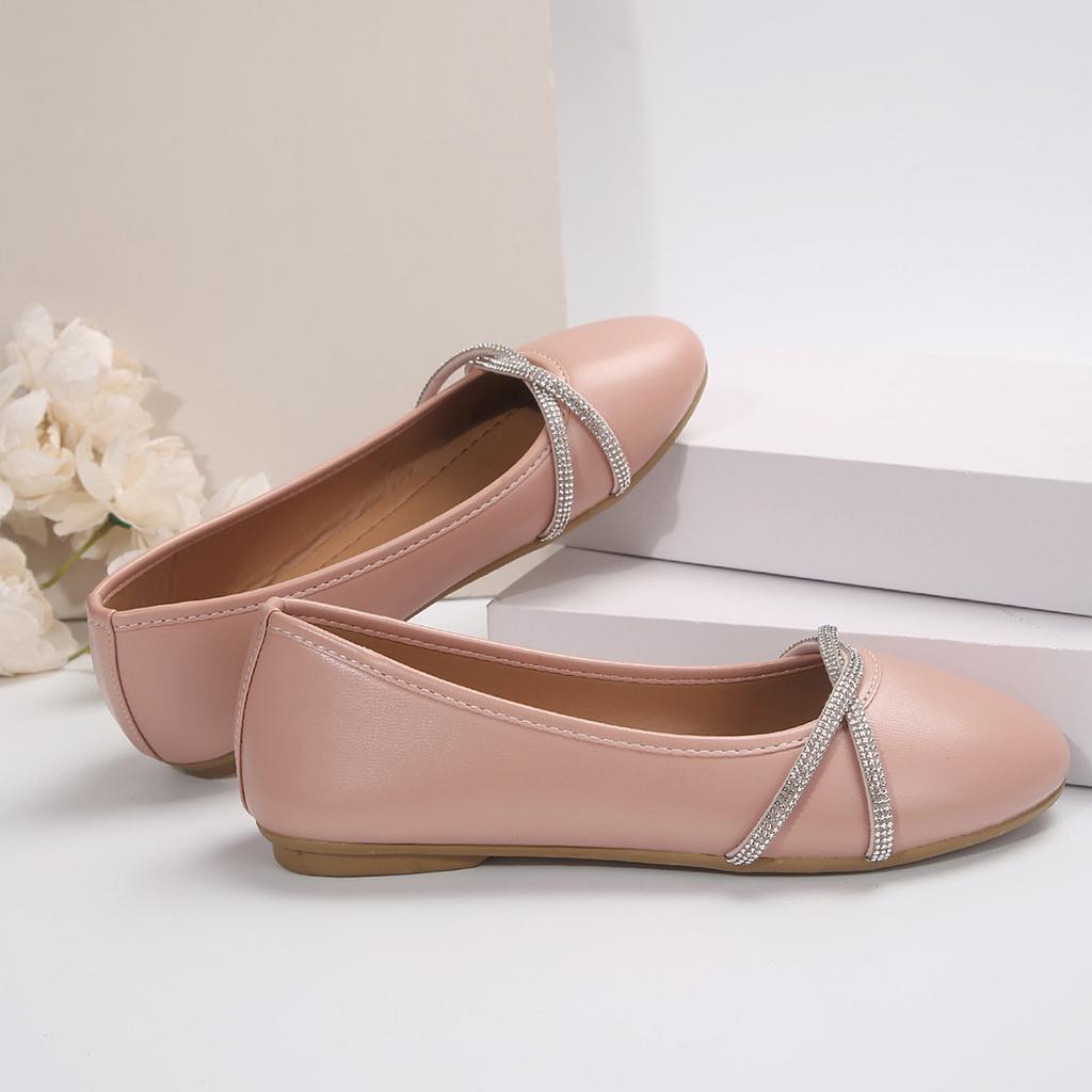 Damen Sommer Einzelschuhe Damen Frühling und Herbst Flach Groß Damenschuhe Lederschuhe