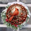 Classic Cardinal Wooden Christmas Sign - Navidad Round Sign for Church Door Wall Hanging Decor - Ideal Christmas Decoration