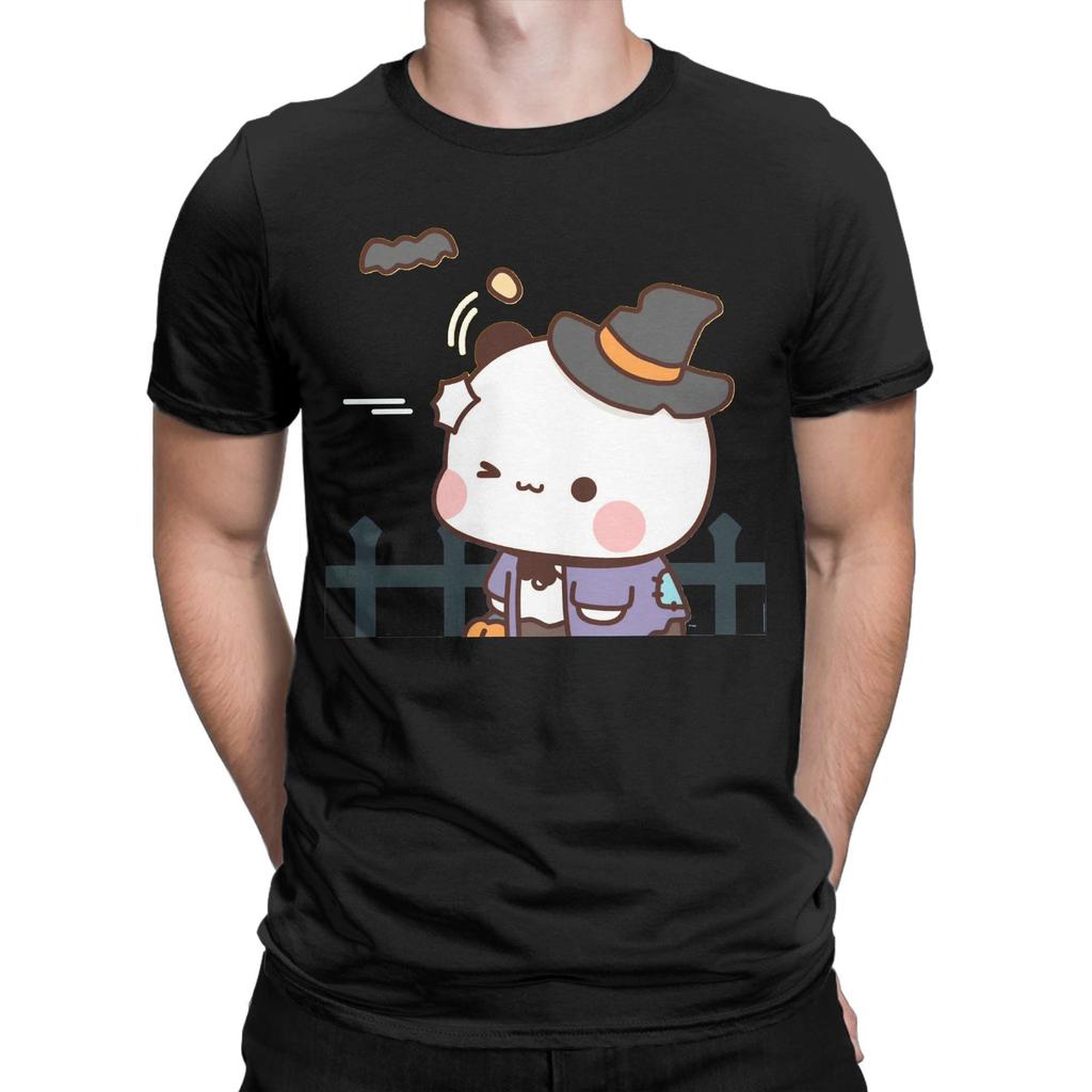 Novelty Dudu Bubu Halloween Bat T-Shirt Men Crewneck Pure Cotton T Shirt  Short Sleeve Tee Shirt 4XL 5XL 6XL Clothing