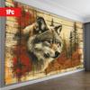 1pc Vintage Wolf Forest Wall Hanging Tapestry, Polyester Fabric, No Feather, Universal Decor for Living Room, Bedroom, Office, P