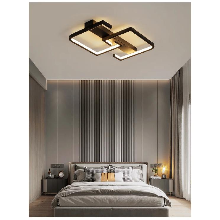 Luzes de Teto LED com Controle Remoto Nórdico Luz de Teto Moderna para Quarto 220v Sala de Estar Lâmpadas de Teto LED Pretas Dimerizáveis Iluminação