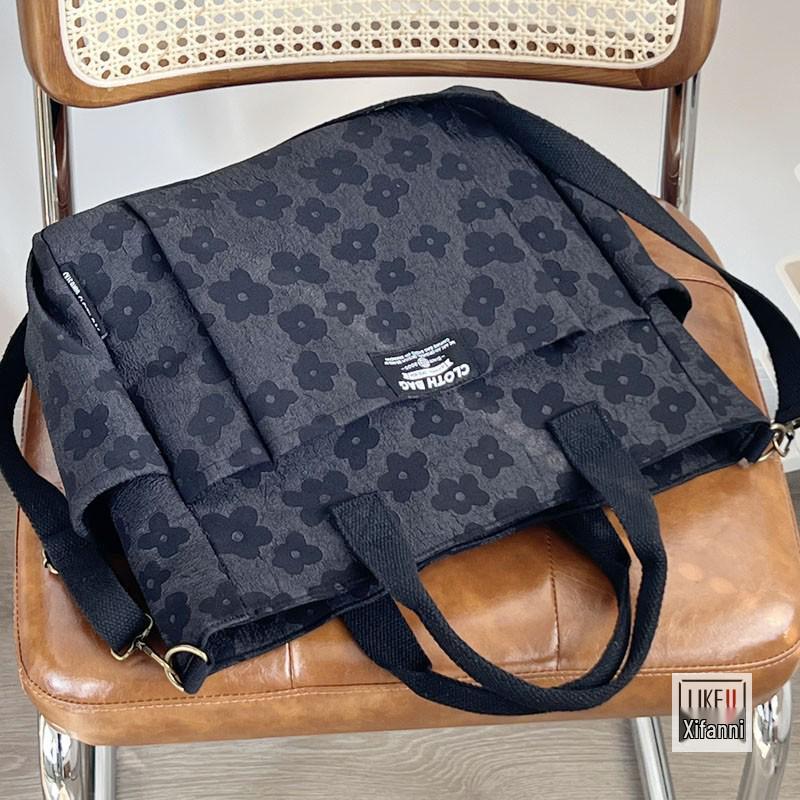 Original Handmade Thickened Artistic Canvas Tote Bag - Versatile Crossbody/Shoulder Carry for Students