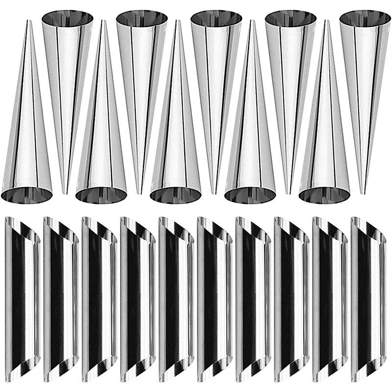 LMETJMA 33 ks formy na krém, formy na cannoli, sady trubek z nerezové oceli, kornouty na pečení, rolády na těsto, sady forem na croissanty JT163