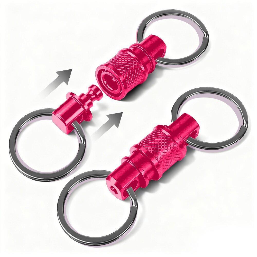360 Degree Rotation Quick Release Keychain Fast Release Mechanism Multifunctional Design Quick Pull Keyring Aluminum Alloy