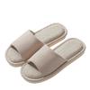 Japanese linen slippers spring and autumn men's stripes breathable indoor silent home non-slip four seasons cotton and linen slippers men's summer
