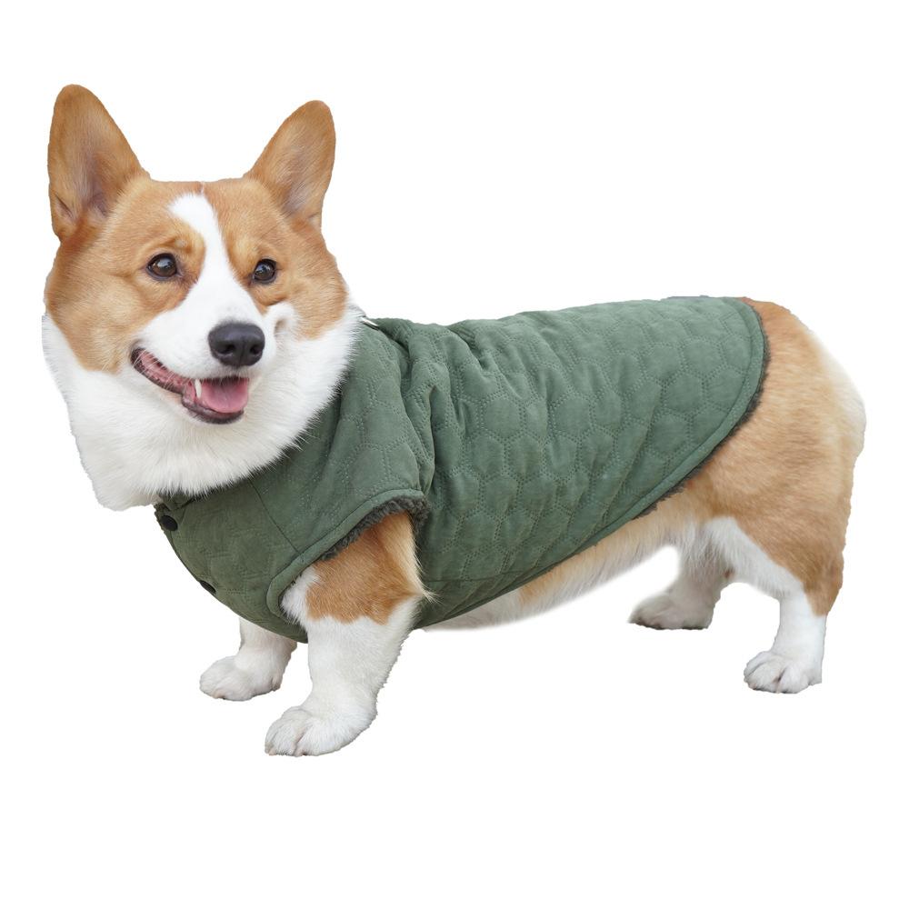 Streichel es neues Haustier Baumwollkleidung Samt Herbst und Winter Hundekleidung kleiner Hund warm als Bär Corgi-Kleidung kann geschleppt werden