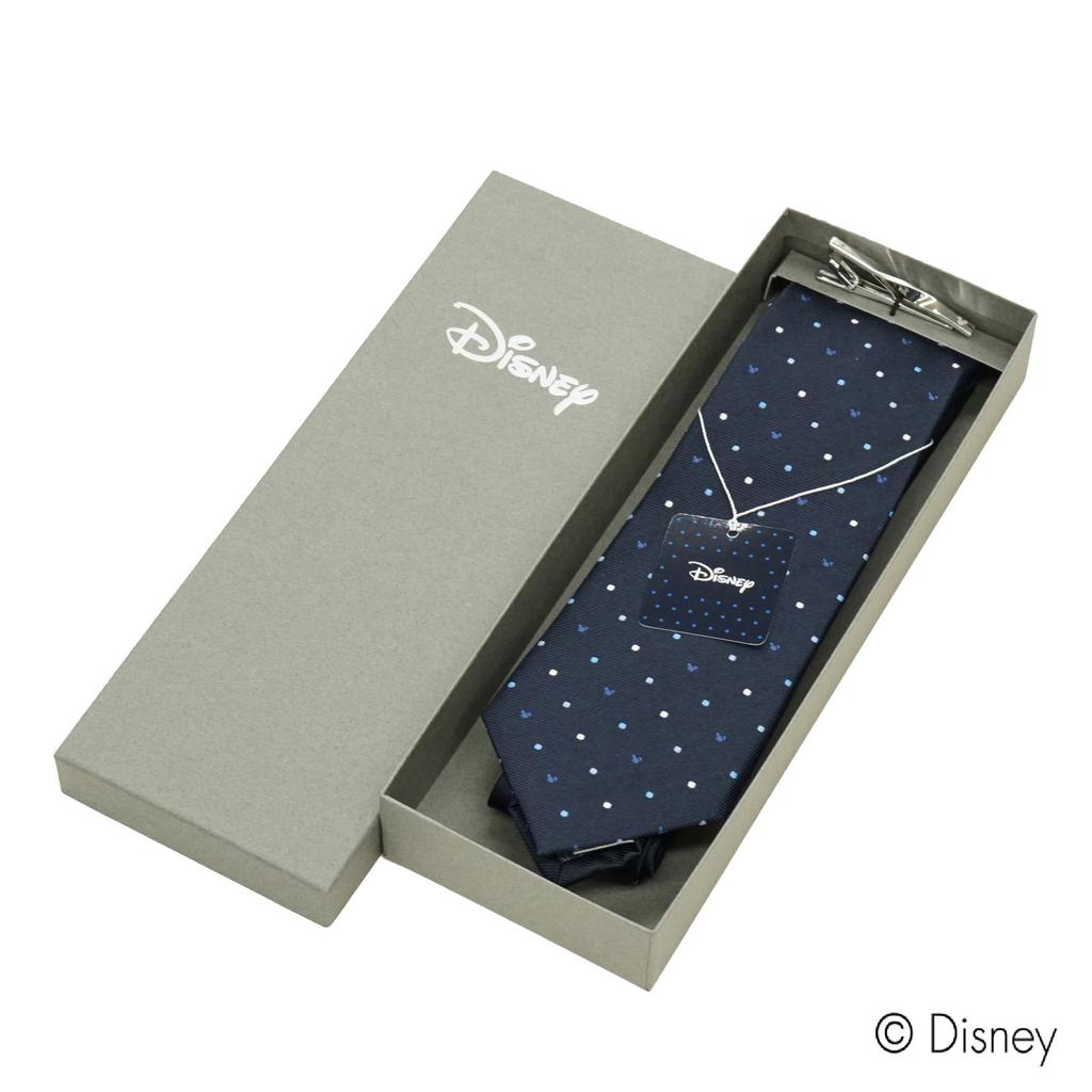Disney Mickey Mouse Tie Tie Bar Set Navy Includes Tie Gift & (DN902516-2) Blue, Clip,