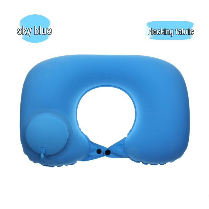 

U-образная надувная дорожная подушка с автоматическим надуванием нажатием - надувание за 8 секунд 46x27.5 PVC Flocking Press-type