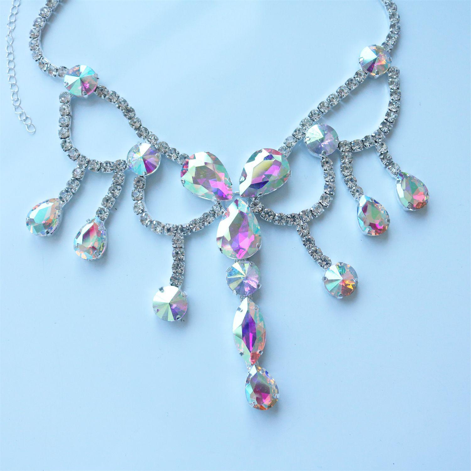 

Модные цветные бриллианты, подвески, ожерелья, женские ожерелья, вечерние шары, аксессуары со стразами, ожерелье