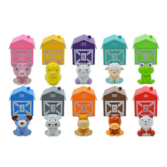 

5/10 шт. Игрушка в виде сельскохозяйственного животного, обучающая счету, сопоставлению, сортировке, мелкой моторике, обучающая мини-игрушка в виде животного, подарок для малышей, мальчиков и девочек C