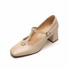 Fashion Plus Size 35-42 Women's Sheepskin Slip-on Mary Jane Flats Square Toe High Quality Soft Comfortable Elegant Ladies Slim Shoes Hot