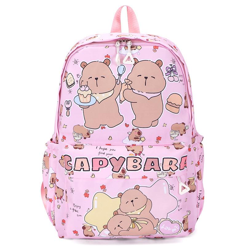 Capybara French Cute Fries Bear Cartoon Animal Printed Women Suitable Backpack