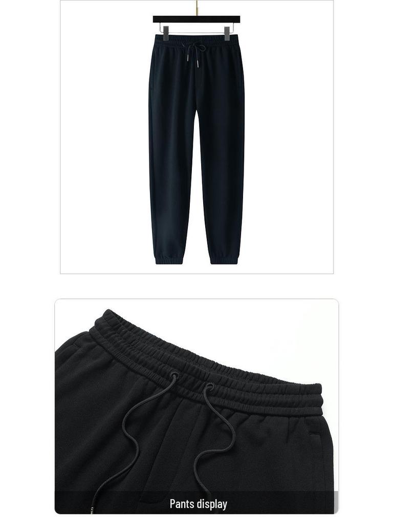 Men's Elastic Waist Sportswear Cuffed Sweatpants - Casual Spring/Autumn Long Pants