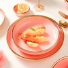 Ru Han Pink Ceramic Dinner Plate with Gold Rim