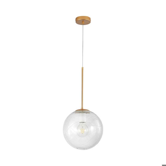 Suspension décorative G9 1x10W en verre et métal doré